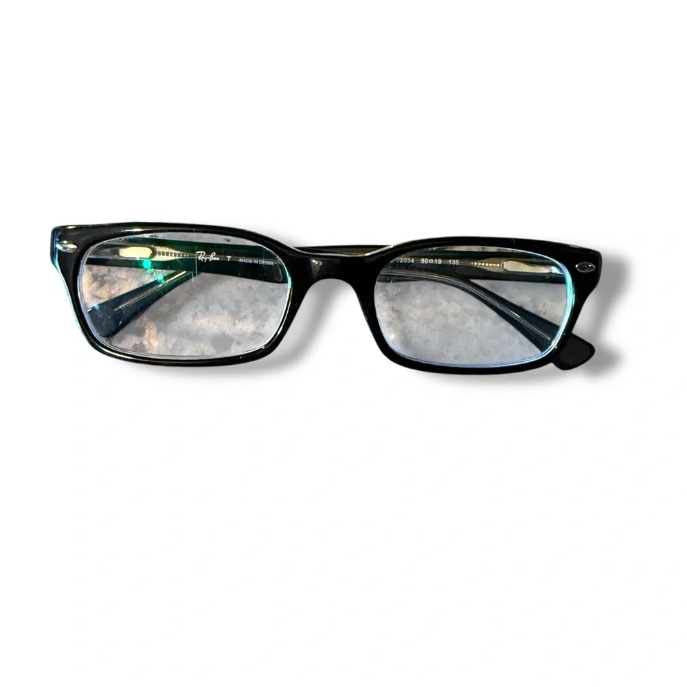 Ray-Ban Eyeglasses Frames RB51502034 Polished‎ Black On Transparent Rectangle